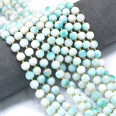 Natural Dyed White Jade Beads Strands G-K389-E16-01-1