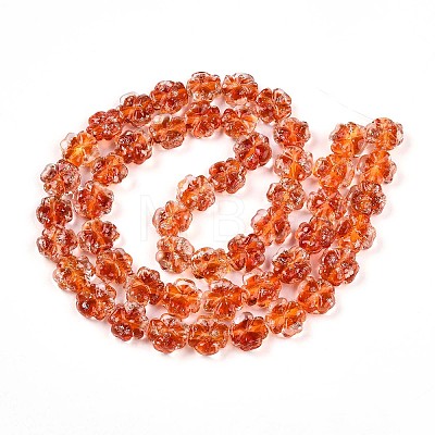 Luminous Handmade Gold Foil Glass Beads Strands FOIL-N029-01C-1