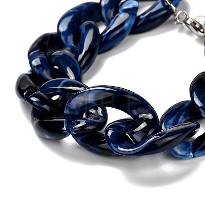 Chunky Acrylic Curb Chain Bracelet for Girl Women BJEW-JB06876-1