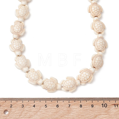 Ocean Sea Turtule Dyed Synthetic Turquoise Beaded Necklaces for Women NJEW-JN06075-1