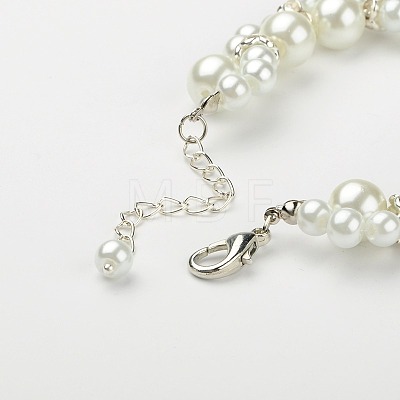 Fashionable Glass Pearl Beads Bracelets BJEW-PJB829-1