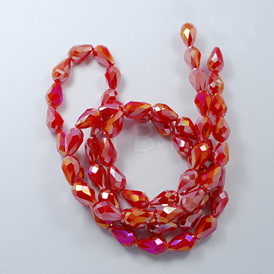 Electroplate Glass Beads Strands X-EGLA-R007-11x8mm-2-1