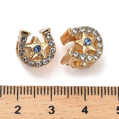 Alloy Rhinestone European Beads FIND-Q115-06G-1