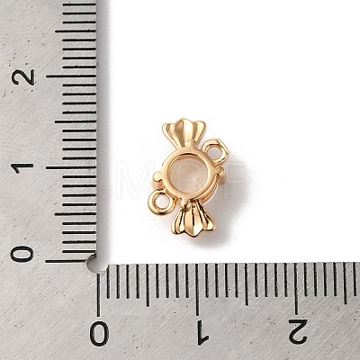 Brass Pave Glass Connector Charms KK-C062-039G-01-1