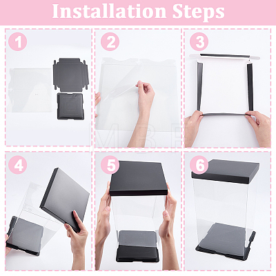 4 Sets Clear Plastic Packing Boxes with Paper Top and Bottom CON-GO0001-28B-1