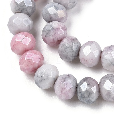 Faceted Electroplated Glass Beads Strands GLAA-C023-02-A06-1
