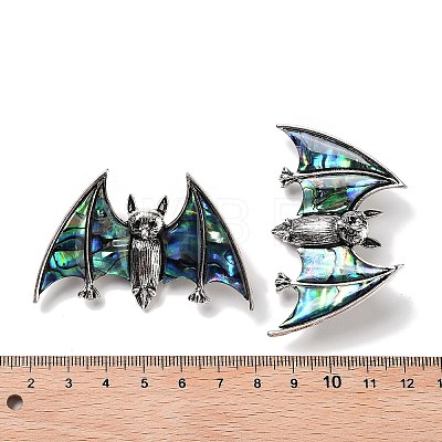 Tibetan Style Alloy Bat Brooches JEWB-A021-01A-AS-1