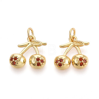 Brass Micro Pave Cubic Zirconia Charms KK-N265-30G-1