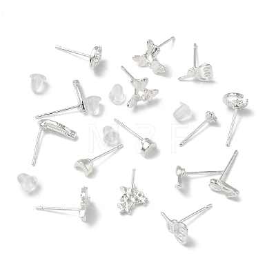 2 Pairs Alloy Stud Earrings for Women EJEW-FS0001-27K-1