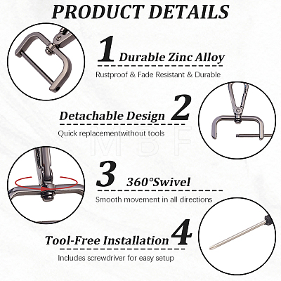 6Pcs Zinc Alloy Swivel Clasps FIND-SP0005-67A-1