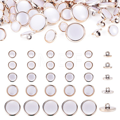 50Pcs 5 Styles Plastic Shank Buttons BUTT-TA0001-63-1