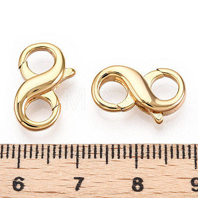 Brass Hook Clasps KK-N254-18G-1