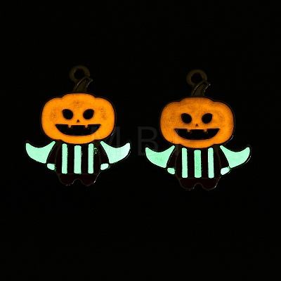 Halloween Theme Rack Plating Luminous Alloy Enamel Pendants ENAM-N056-232P-1