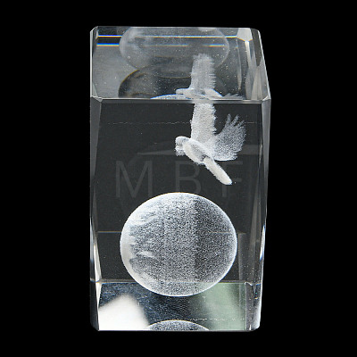 3D Laser Engraving Animal Glass Figurine DJEW-R013-01A-1