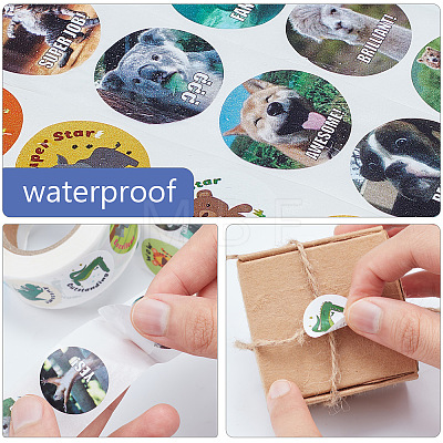 CRASPIRE Animal Self-Adhesive Paper Gift Tag Stickers DIY-CP0001-73C-1