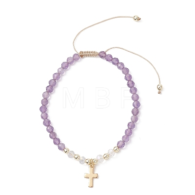 Mixed Stone Braided Bead Bracelets BJEW-JB12958-01-1