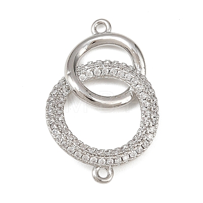 Brass Micro Pave Clear Cubic Zirconia Links Connector Charms LS-KK-K413-05P-1