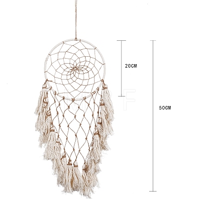 Cotton Woven Net/Web with Feather Hanging Decorations PW-WGCA9CC-01-1