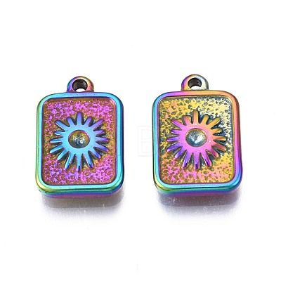 Rack Plating Rainbow Color Alloy Pendant Rhinestone Settings PALLOY-N163-184-1