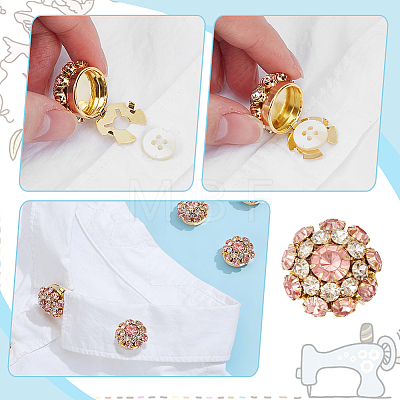 6Pcs Alloy Rhinestone Cufflinks FIND-NB0007-41B-1