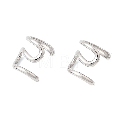 304 Stainless Steel Cuff Earrings EJEW-L313-01P-1