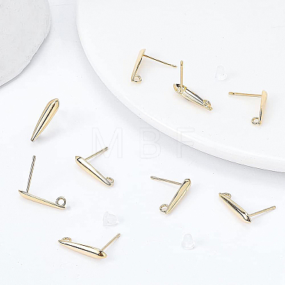40Pcs Brass Stud Earring Findings KK-BC0009-04-1