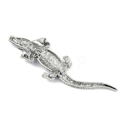 Alloy Rhinestones Alligator Brooches JEWB-S022-07C-1