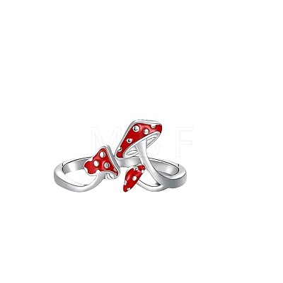 Brass Enamel Cuff Open Rings for Women WG7A357-01-1