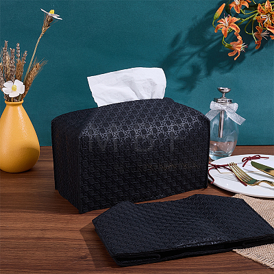 Crossed Textured Imitation Leather Tissue Boxes CON-WH0095-208B-1