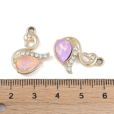 UV Plating Alloy with Mixed Color Glass Rhinestone Pendants FIND-M018-33G-1