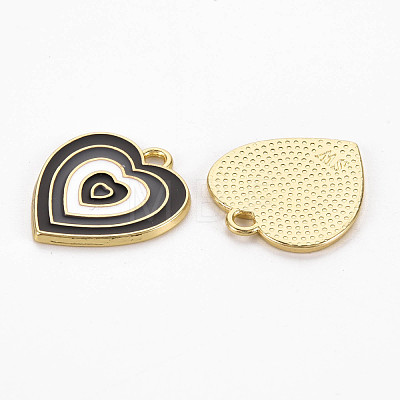 Rack Plating Light Gold Alloy Enamel Pendants ENAM-Q444-014C-RS-1