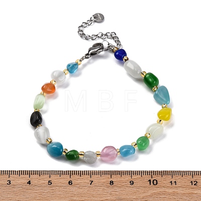 Cat Eye Beaded Bracelets for Women G-P563-07P-21-1