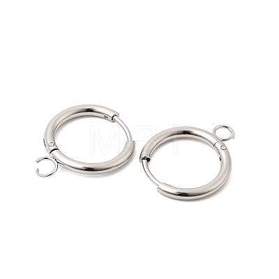 Stainless Steel Huggie Hoop Earring Findings STAS-J400-36B-P-1