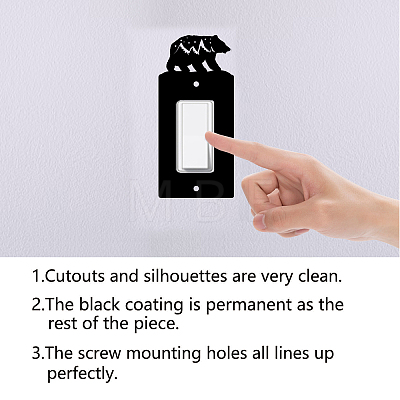 Iron Light Switch Plate Outlet Cover AJEW-WH0197-033-1