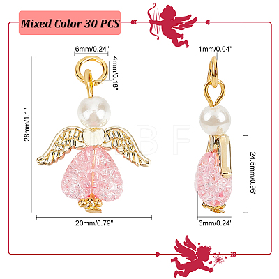   30Pcs Transparent Acrylic Pendants FIND-PH0008-05-1