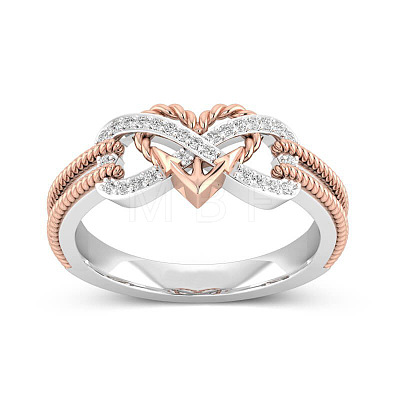 Heart & Infinity Alloy with Crystal Rhinestone Finger Rings for Women FS-WG07318-11-1