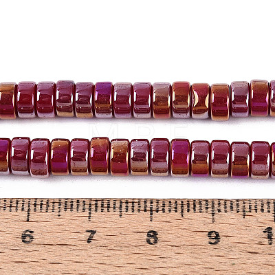 AB Color Plated Opaque Glass Beads Strands GLAA-T026-3x6mm-P14-1