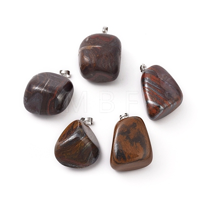 Natural Tiger Iron Pendants G-K302-B02-1