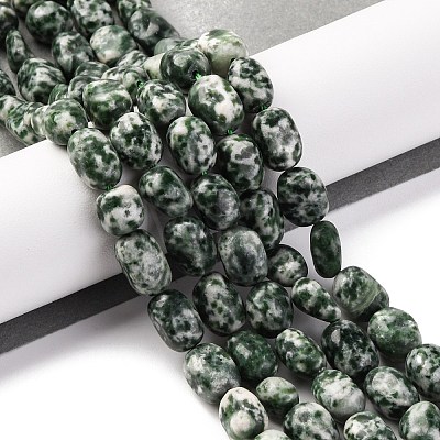 Natural Green Spot Jasper Beads Strands G-G146-A26-01-1