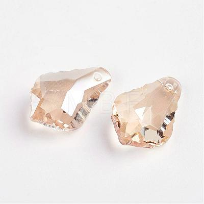 Faceted K9 Glass Charms EGLA-P026-D03-1