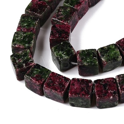 Dyed Natural Sesame Jasper Imitation Ruby in Zoisite Beads Strands G-T139-8x8-32A-1