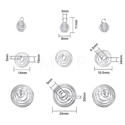 40Pcs 4 Sizes Iron Wire Pendants IFIN-CJ0001-40S-1