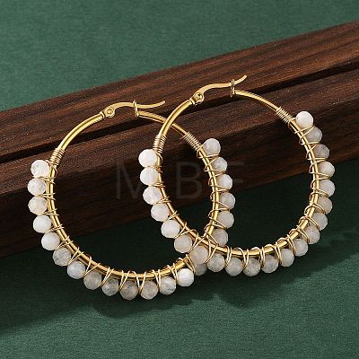 Beaded Hoop Earrings EJEW-JE03830-01-1