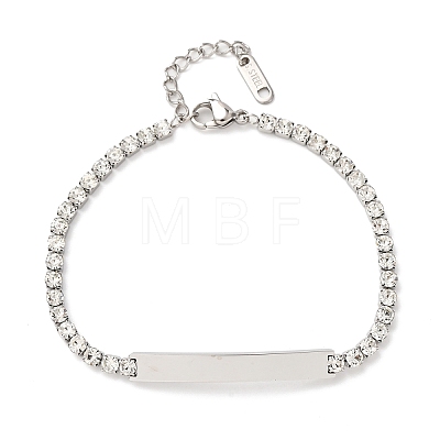 304 Stainless Steel Rhinestone Cup Chain Bracelets BJEW-G753-02P-03-1