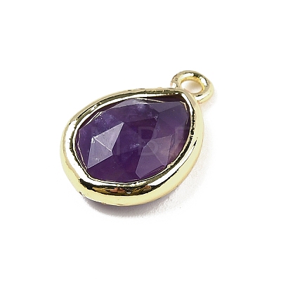 Natural Gemstone Faceted Pendants G-U019-05G-1
