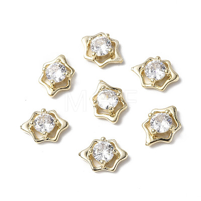 Brass Micro Pave Clear Cubic Zirconia Cabochons KK-A174-05G-1