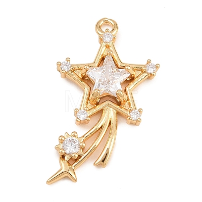Brass Micro Pave Clear Cubic Zirconia Pendants KK-D265-05G-1