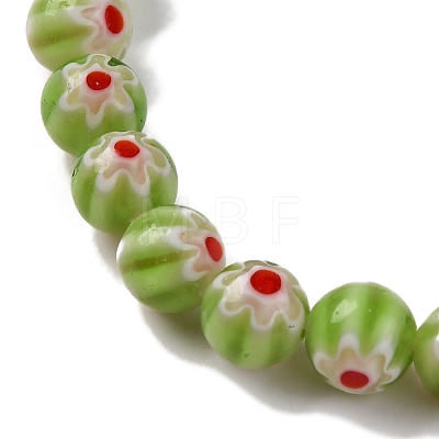 Handmade Millefiori Lampwork Beads Strands LAMP-G164-02D-1