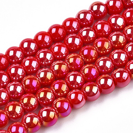 Electroplate Opaque Glass Beads Strands GLAA-T032-P4mm-AB04-1