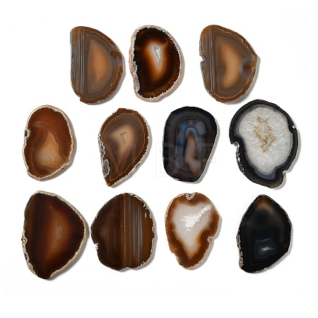 Natural Druzy Agate Slice Cabochons G-F826-E03-1